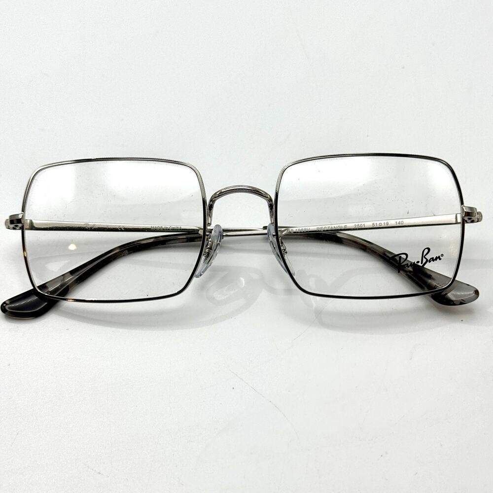 Ray-Ban Eyeglasses Frames RB1969V 2501 Silver Rectangle Metal 51-19-140 New